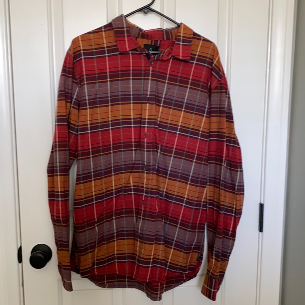 Men’s Prana Plaid Long Sleeve Shirt